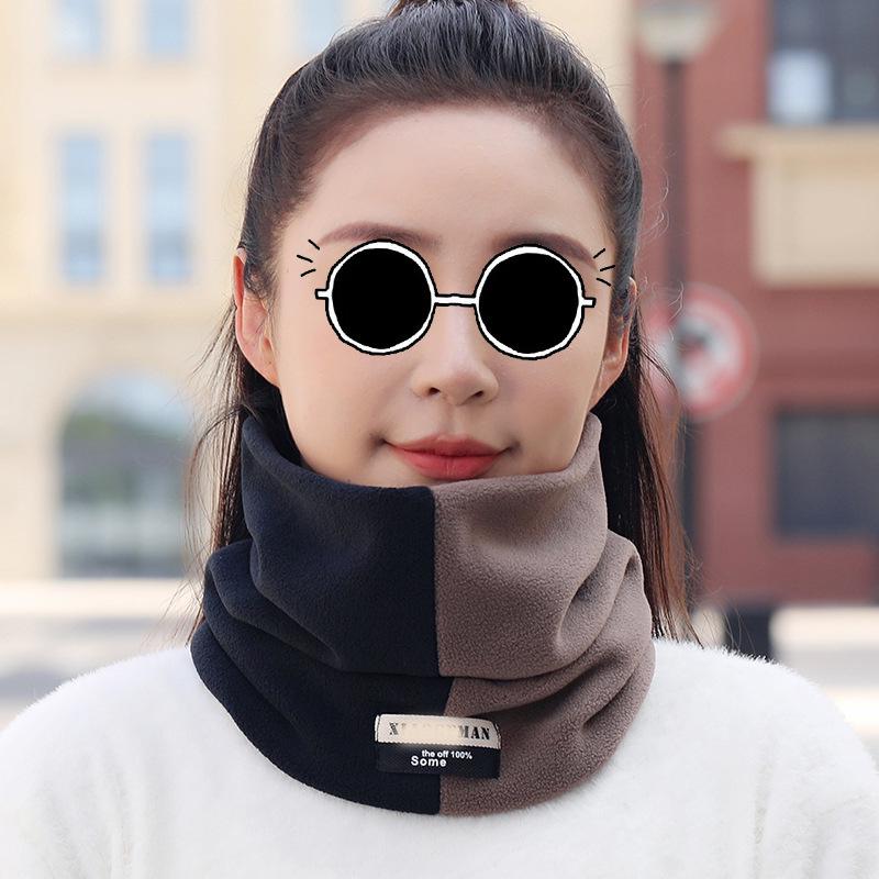 Double-Layer Aoli Velvet Neck Warmer - Unisex Two-Tone Winter Snood for Outdoor Cycling