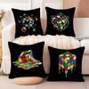 Game RRubik CCube Cushion Cover Natural Linen Organic Fabric DoubleSided Printing Sofa Home Decor Breathable Bed Pillow