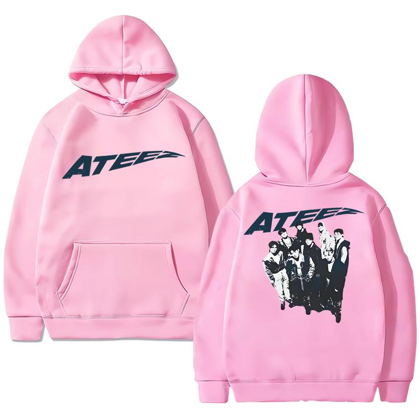 Korea Ateez 2025 World Tour In Fantasy Fashion Black Hoodie Men Women Trend Y2k Sweatshirt Unisex Fleece Long Sleeve Pullovers