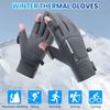 1 Paar Winter-Fahrradhandschuhe Große Reibungspartikel Handfläche Finger-Flip Touchscreen Unisex Weich Verdickt Warm Winddicht Wasserdicht Reflektierend Reißverschluss