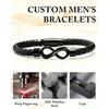 To My Man,Personalized Dual Name Infinity Leather Bracelet,Custom Name Stainless Steel Bracelet Valentine Christmas Gift for Him