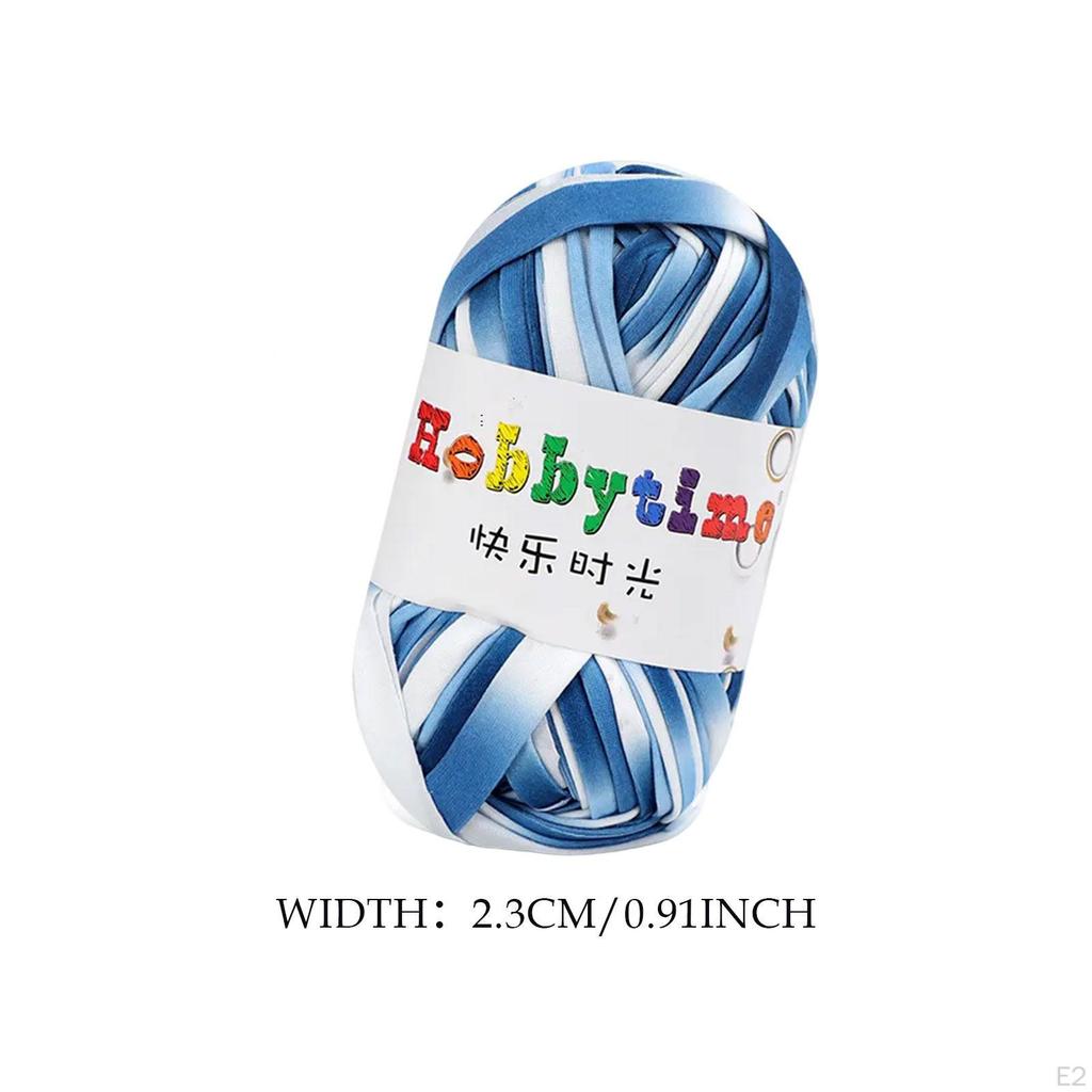 T Shirt Yarn Elastic for Crocheting Thick Crochet Pet Bed Bags Rugs White Blue