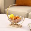Metal Frame Flower Basket Shape Fruit Plates Glass European Fruit Tray  Photography Props