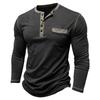 Shoulder Sleeves Men'S Long Sleeved Patchwork T-Shirt Casual Top