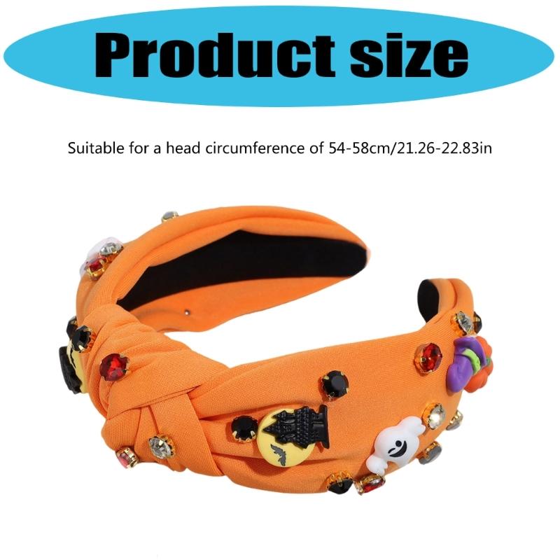 Soft Fabric Halloween Headpiece Pumpkin Witch Bat Theme For Multi Role Costume Transformations Cosplay Headband