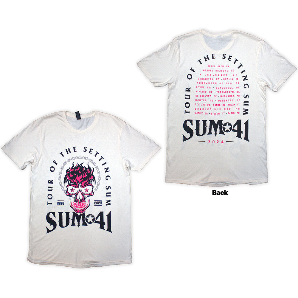 Sum 41 TShirt Tour 24 Pink Skull Back Print ExTour OFFICIAL NEW XL