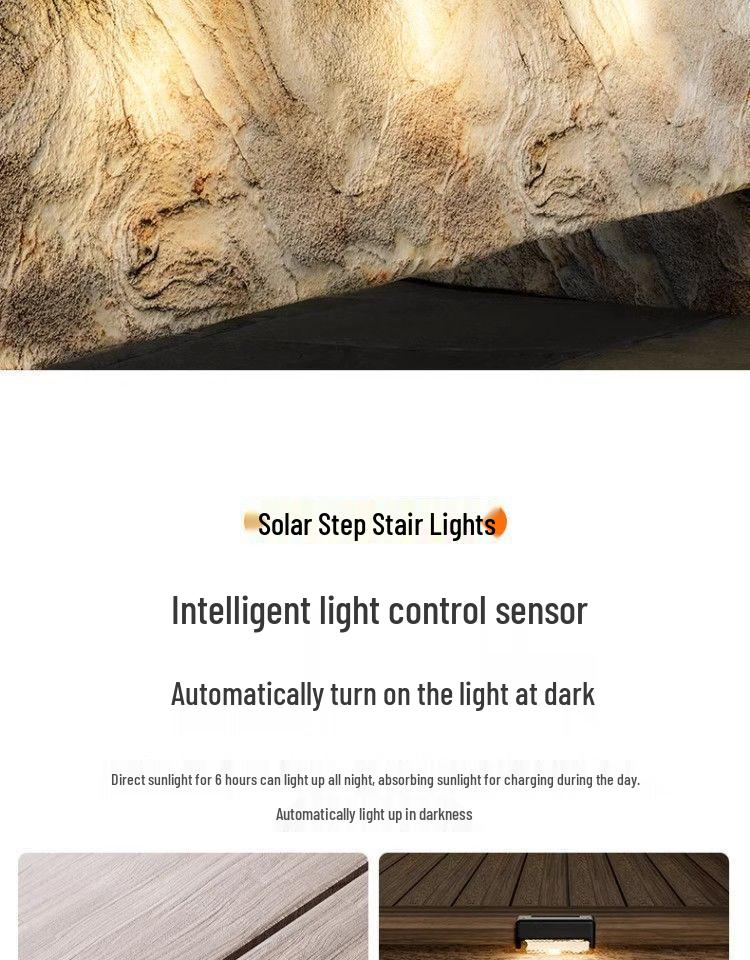 Waterproof Solar Outdoor Garden Fence, Courtyard, and Stair Step Lights