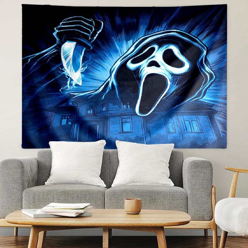 Ghostface Print Tapestry, Lightweight Wall Hanging, for Bedroom, Dorm, Living Room, Home Art Decor, Birthday Christmas Gift for Friends
