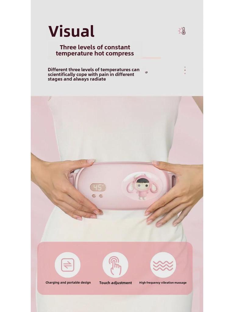 Ultra-Thin Rechargeable Menstrual Warming Belt with Vibration Massage