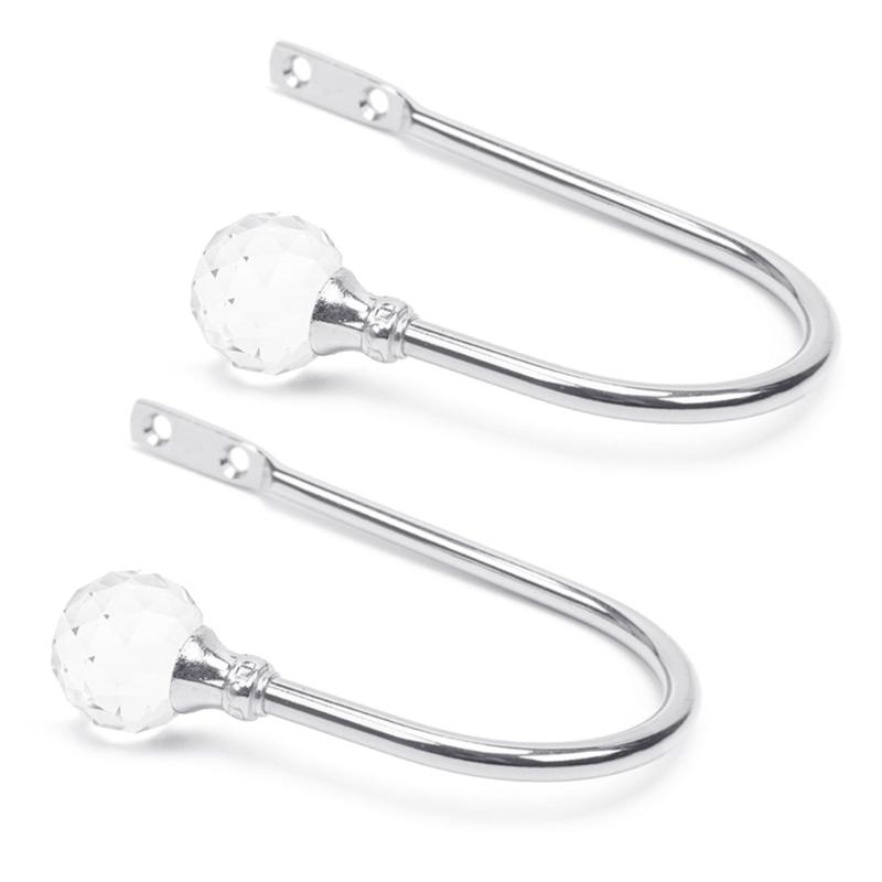 Pack of 2 Curtain Holdbacks Decorative Wall Mounted Tieback Hook for Drapery and Hanging Items Hanging Solution