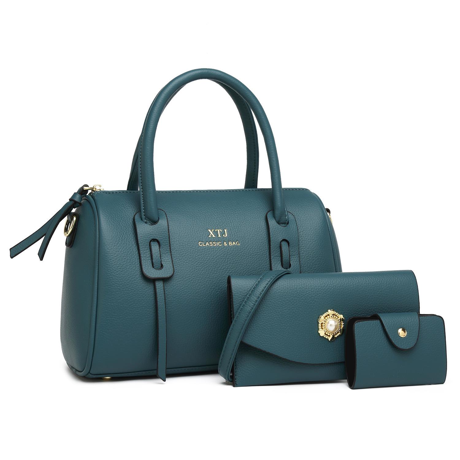 

Boston Bag Women S Style Atmospheric Pillow Women S Bag Retro Mother And Child Multi-Piece Set Handbag Bag синій
