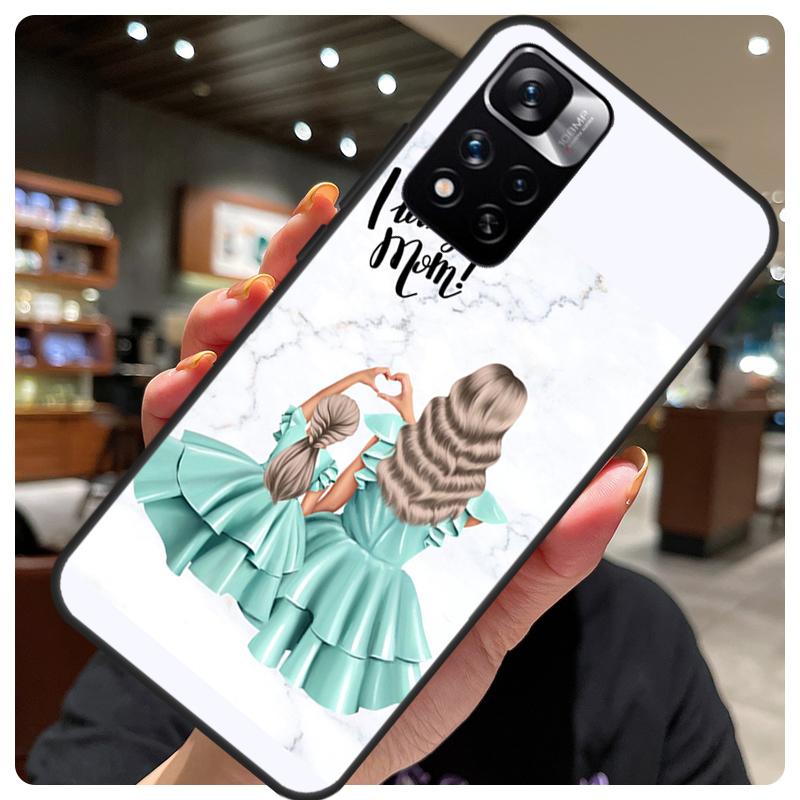 Baby Mother Brown Girl Family For Redmi Note 11 Pro Case For Redmi Note 12 8 9 10 Pro 8T 9S 10S 11S 12S 12C 9C 10C Coque