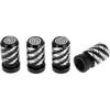 Tire Valve Stem Caps Decorative Black Wings Pattern Tyre Valve Dust Covers 7x22mm Aluminum Alloy 4 Pcs