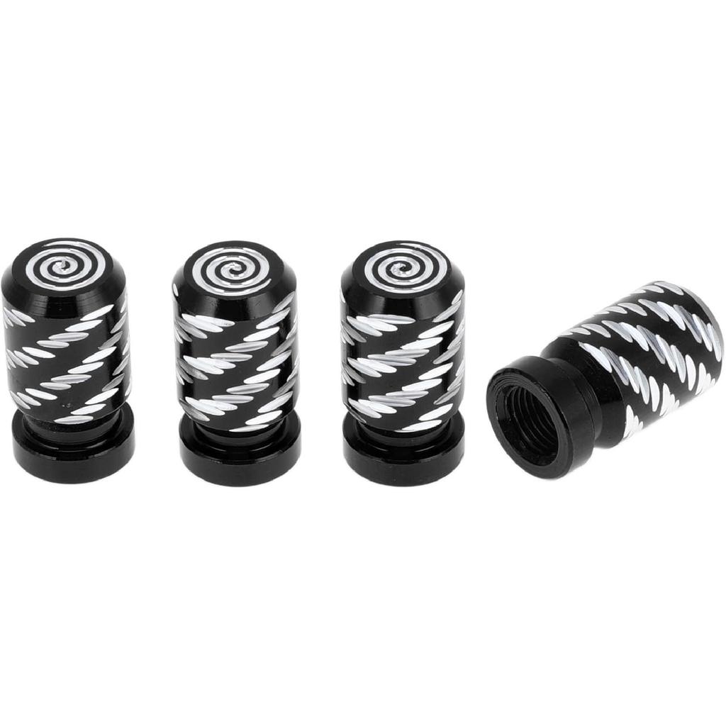 Tire Valve Stem Caps Decorative Black Wings Pattern Tyre Valve Dust Covers 7x22mm Aluminum Alloy 4 Pcs
