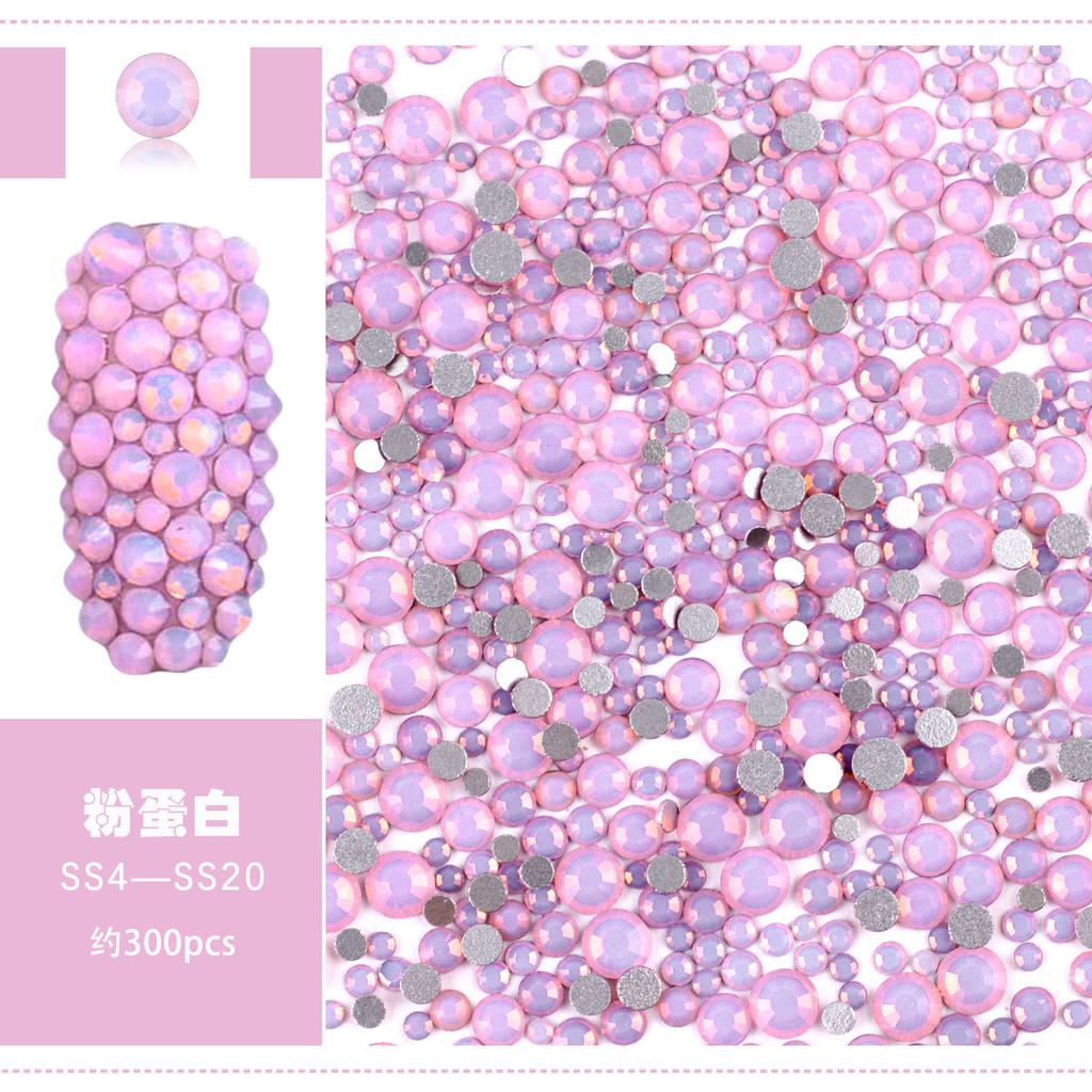 Nail Art Jewelry Flat Bottom Drill Nail Drill Snow Protein Glass Crystal Drill Multi-Size Mixed Color Diamond Small Diamond Zircon Accessories