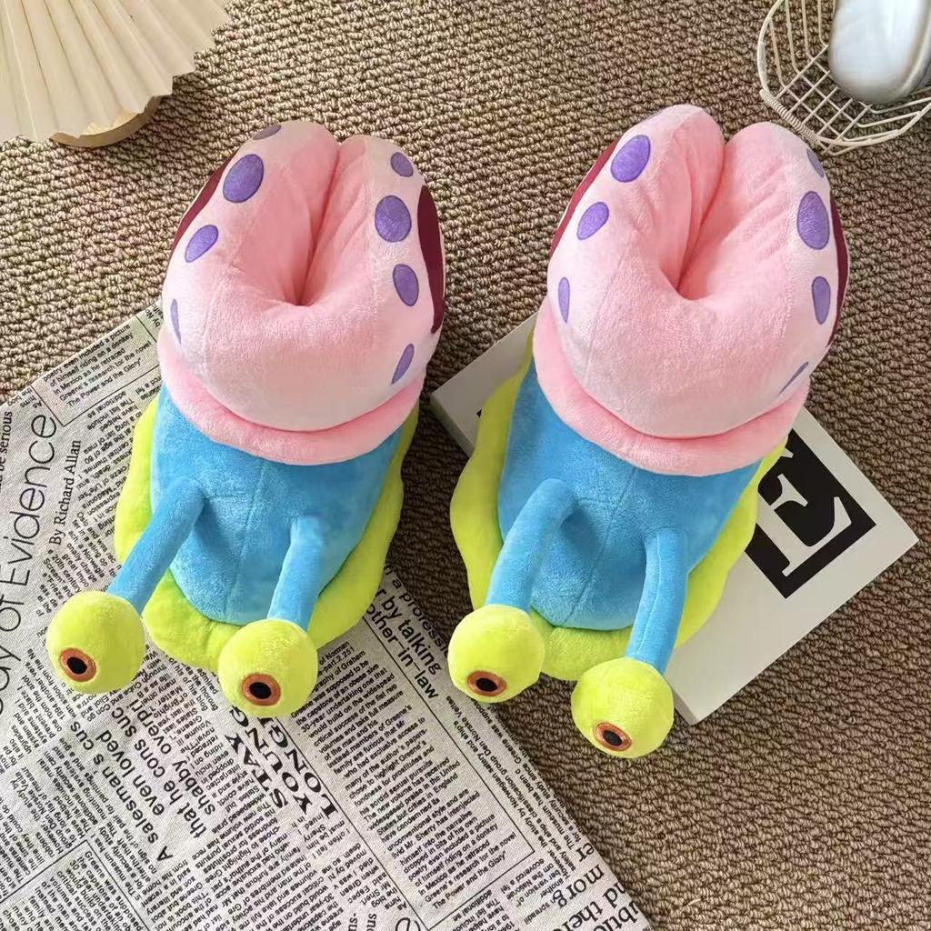 Snail Slippers Comfortable Velvet House Shoes with Closed Heels (Unisex)