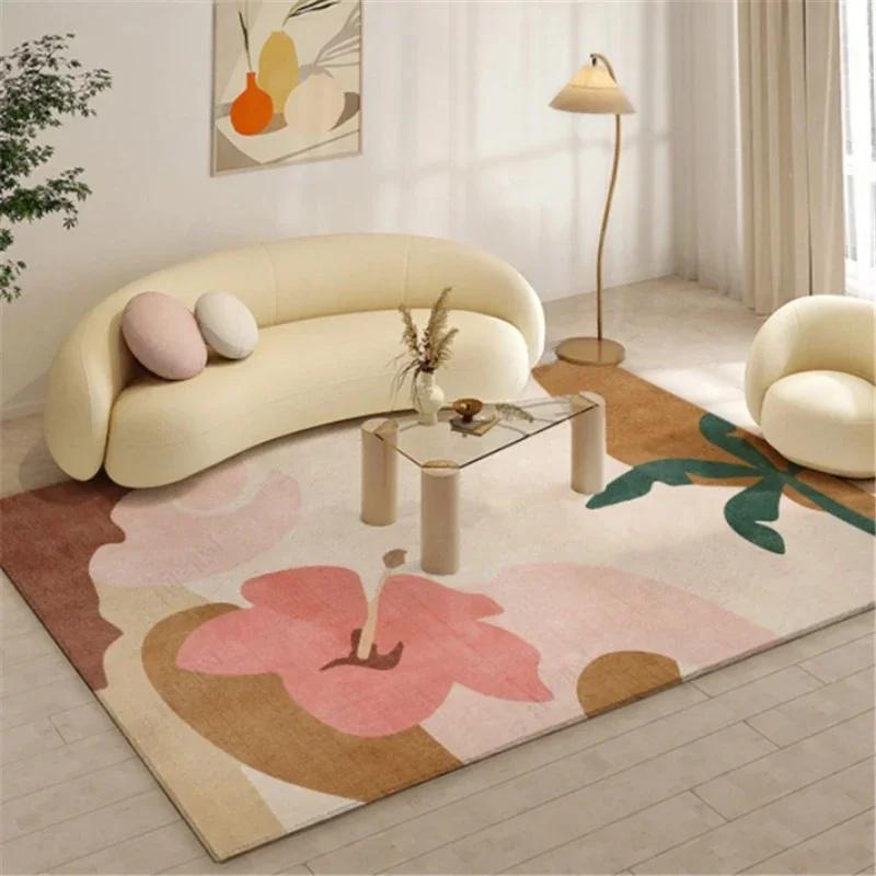 Farbblock Kunst Teppich Linien Retro Kreative Wohnzimmerteppiche Bequeme Rutschfeste Maschinenwaschbare Teppiche Weicher Schlafzimmer Spielteppich