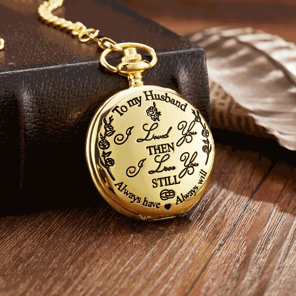 Engraved Vintage Quartz Pocket Watch Pendant Vintage Pocket Watch