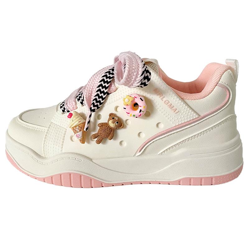 

B2205 латексная стелька/аксессуары своими руками толстая подошва обувь женская обувь 2025 весна новая нишевая обувь белый хлеб 40