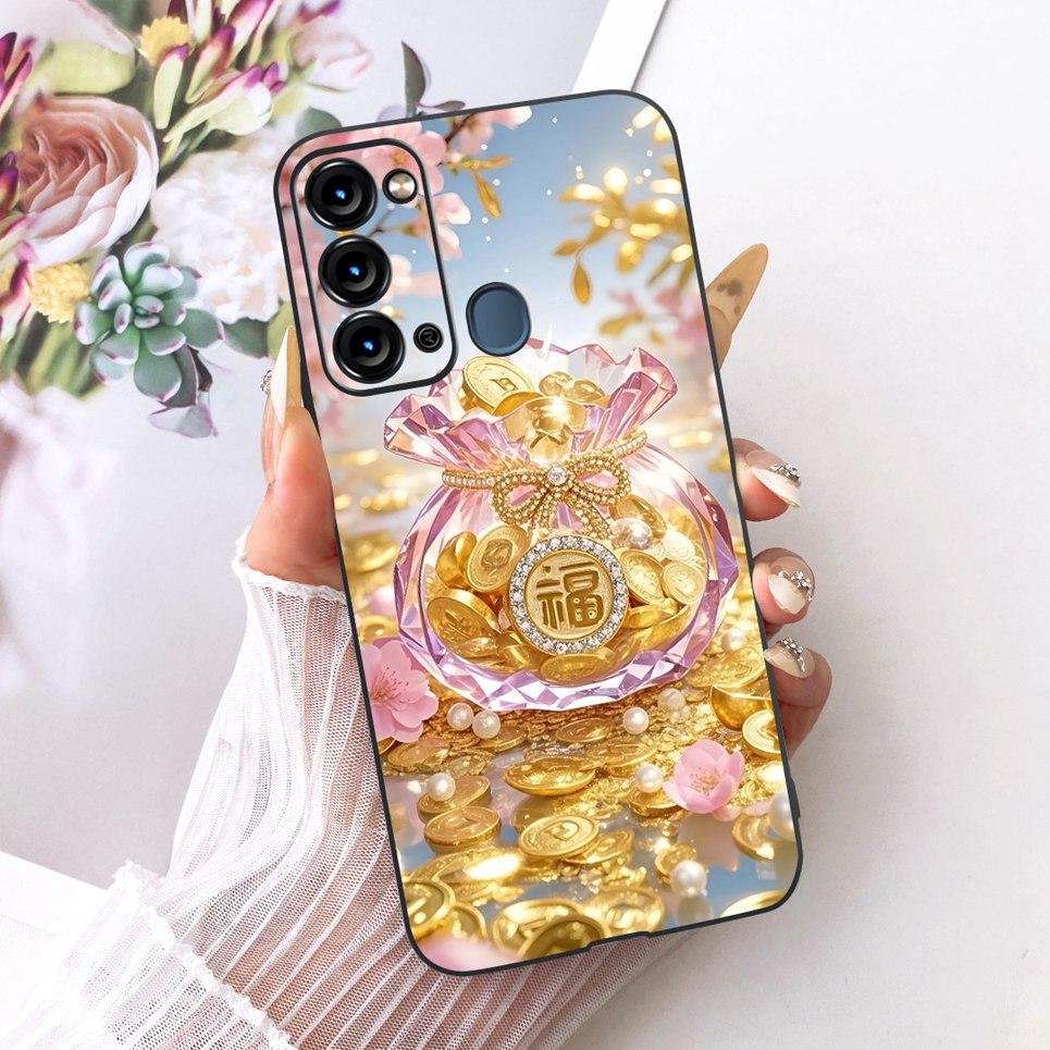 Soft Clear Silicone Casing For Itel Vision 3 Turbo Phone Case Vision 2S Cover Cartoon Cat Dragon Flower Butterfly Pattern Coque