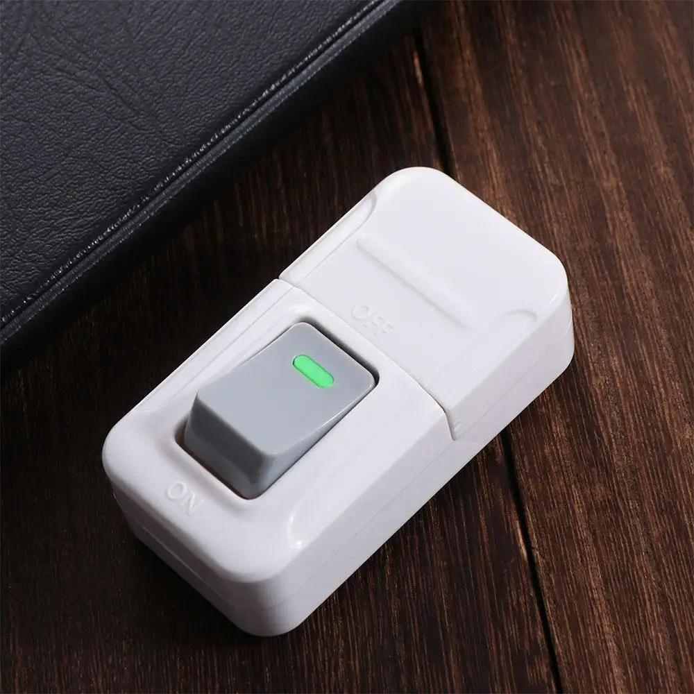Inline on/Off White Push Button Switch Plastic Square Light Switch Convenient Wiring Switch Table Led Lights