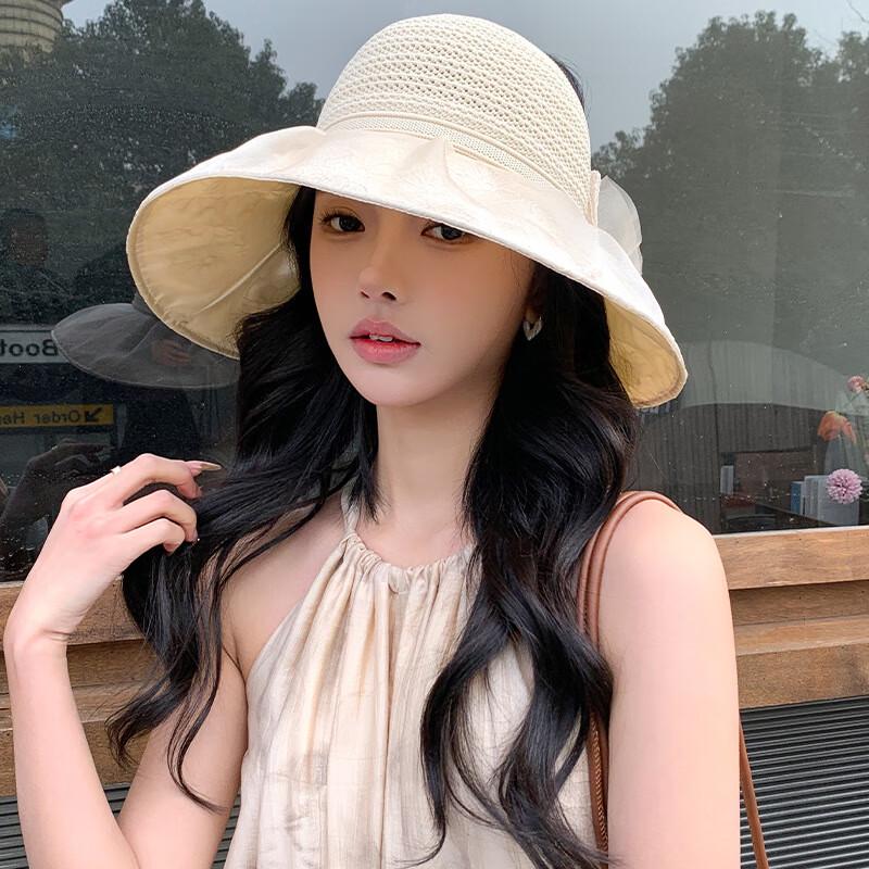 

MEET SUNNY Women s Foldable Wide Brim Sun Visor Hat with Bow One Size