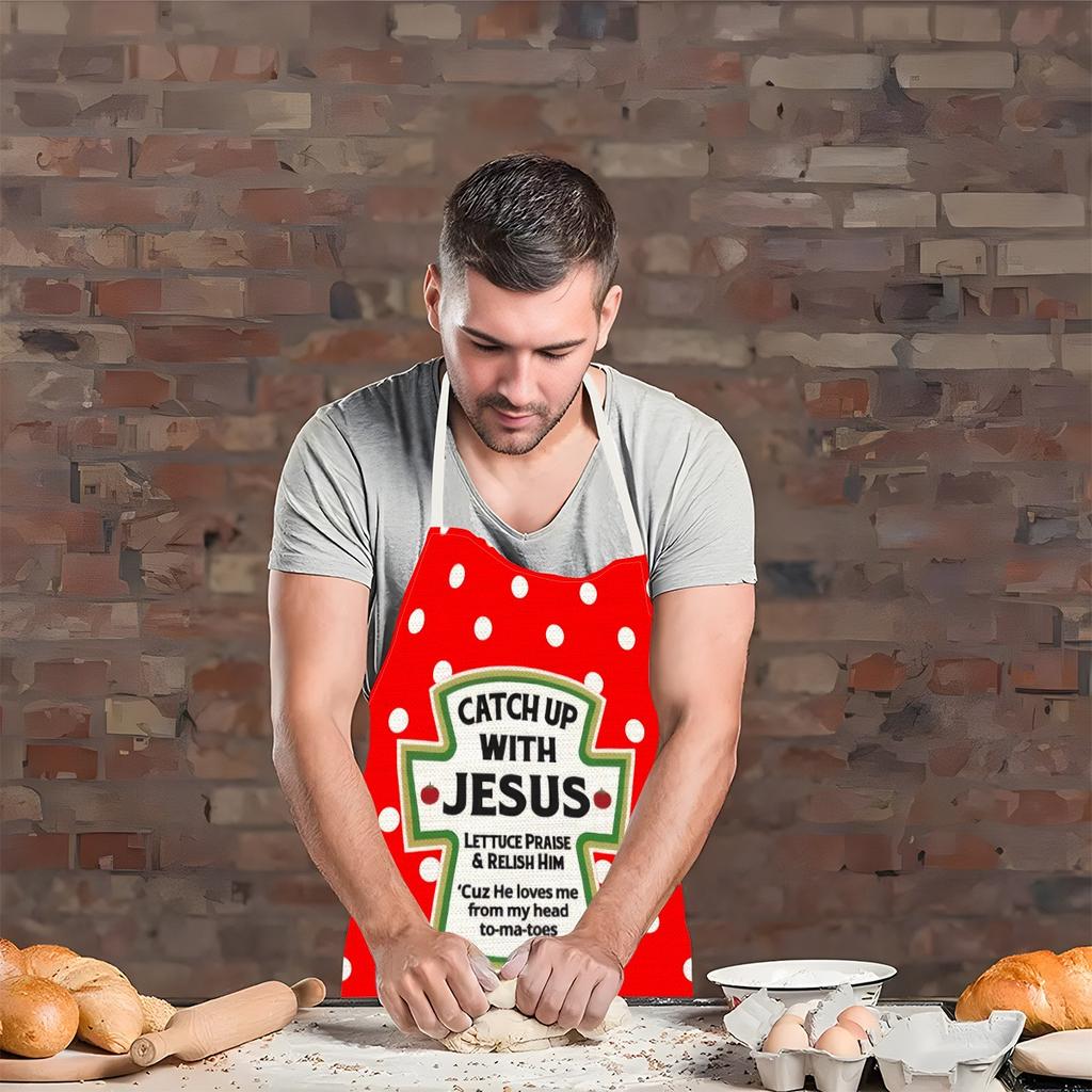 1 Stück Großer einfarbiger Hintergrund Romantisches Herzmuster Schürze, Heimdekoration Küchenbekleidung, Ärmellos Langlebig Waschbar Unisex Kochschürze,