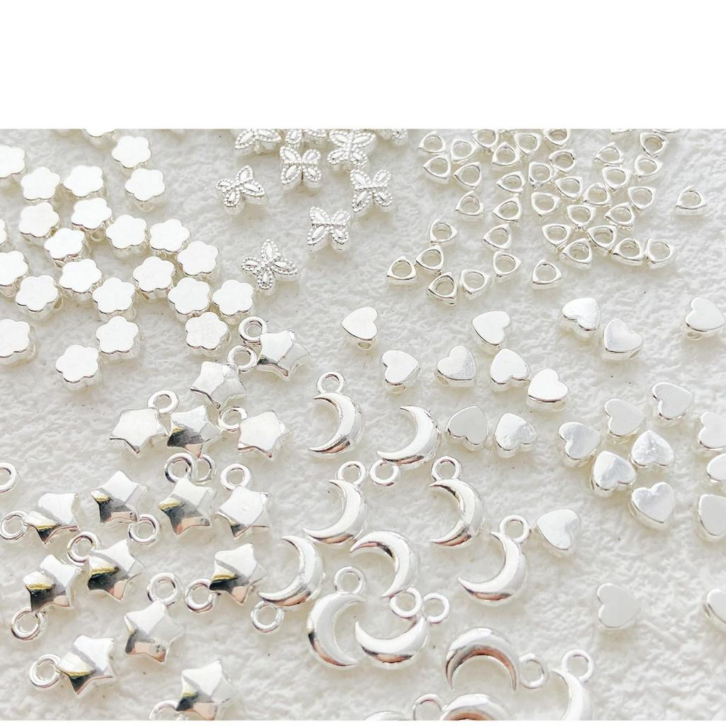 Mini Star & Heart Beads with Moon Pendant & Butterfly Alloy for DIY Crafting