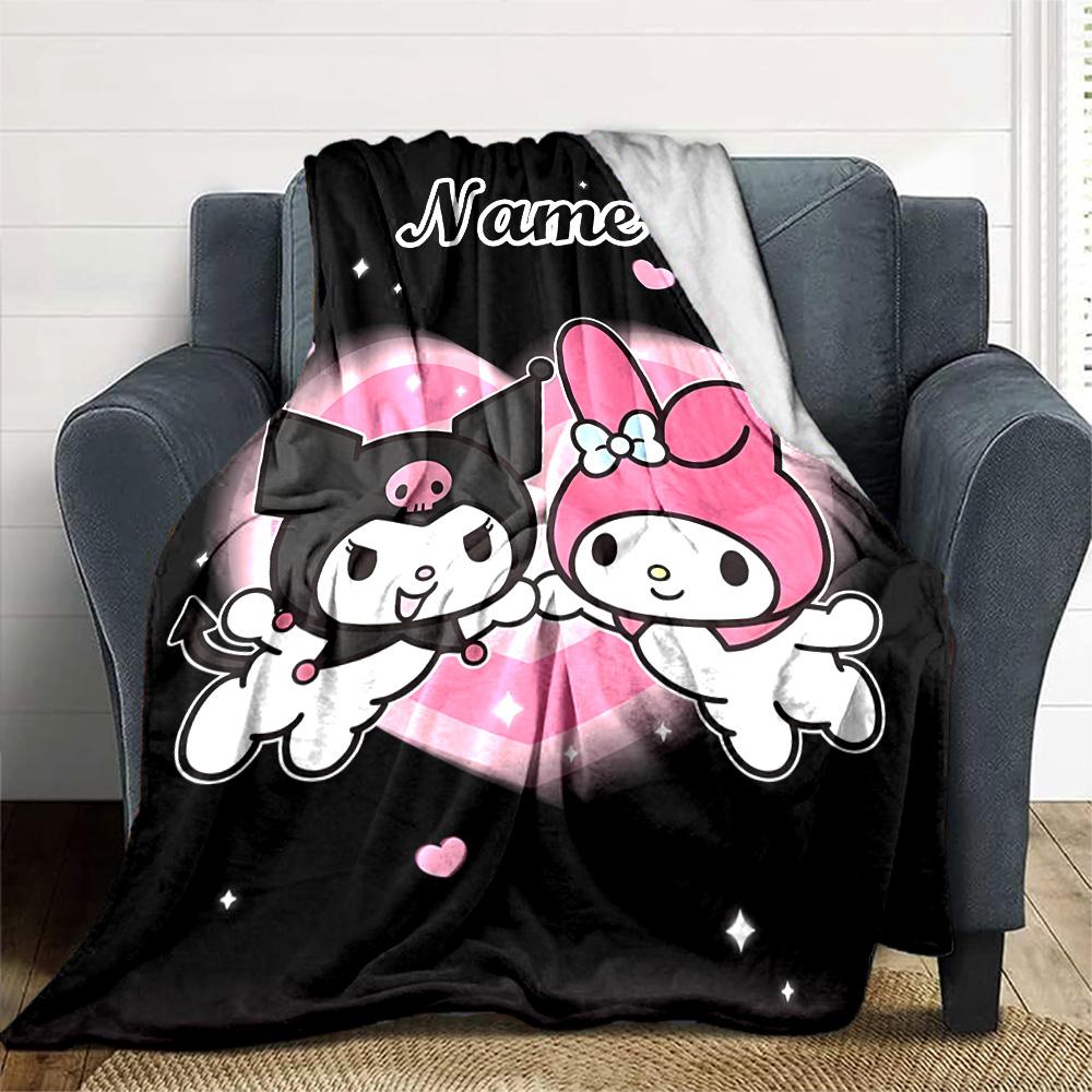 Customizable Sanrio8 Throw Blanket – Personalized Name, All-Season Cozy Snug Blanket, Machine Washable, Personalized Blanket