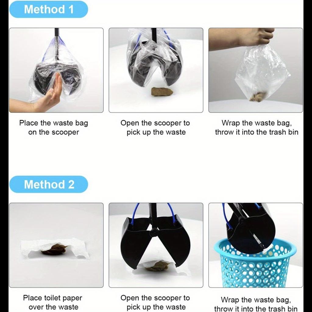 Pet Pick-up Can Be Folded with A Long Handle of 70cm. Dog Clamp Toilet. Pet Cleaning Supplies. Dog Shit Clamp Toilet Pick-up