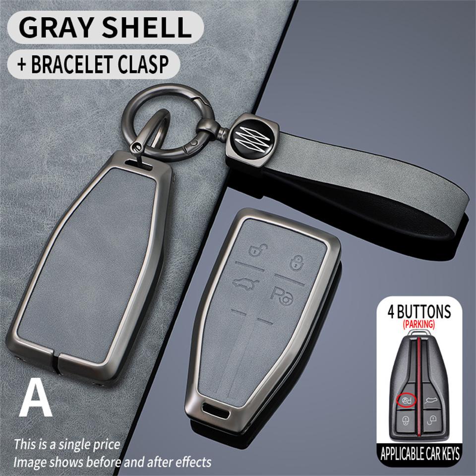 

Высококачественный защитный чехол с 4 кнопками для автомобильного дистанционного ключа для FAW Hongqi H5 2021 2022 2023 Аксессуары для Hongqi H5 серый