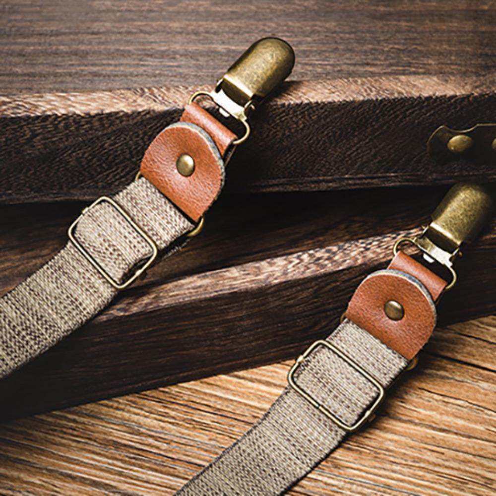 British Style Suspenders for Men Retro Stripe Suspender Clip Simple Y-Type Suspenders  Gift