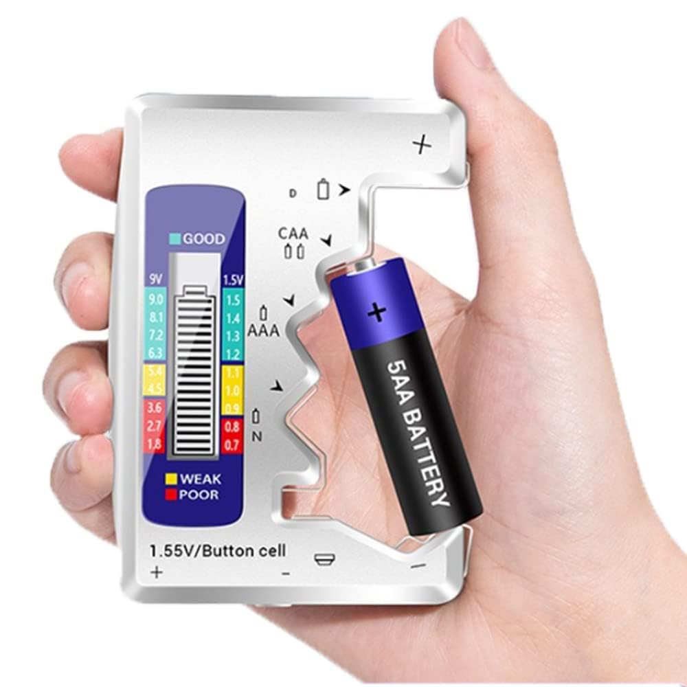 Battery Tester Checker,Digital Battery Capacity Gauge Tester with LCD Display Universal Battery Capacity Detector Tool Small Battery Checker for C D
