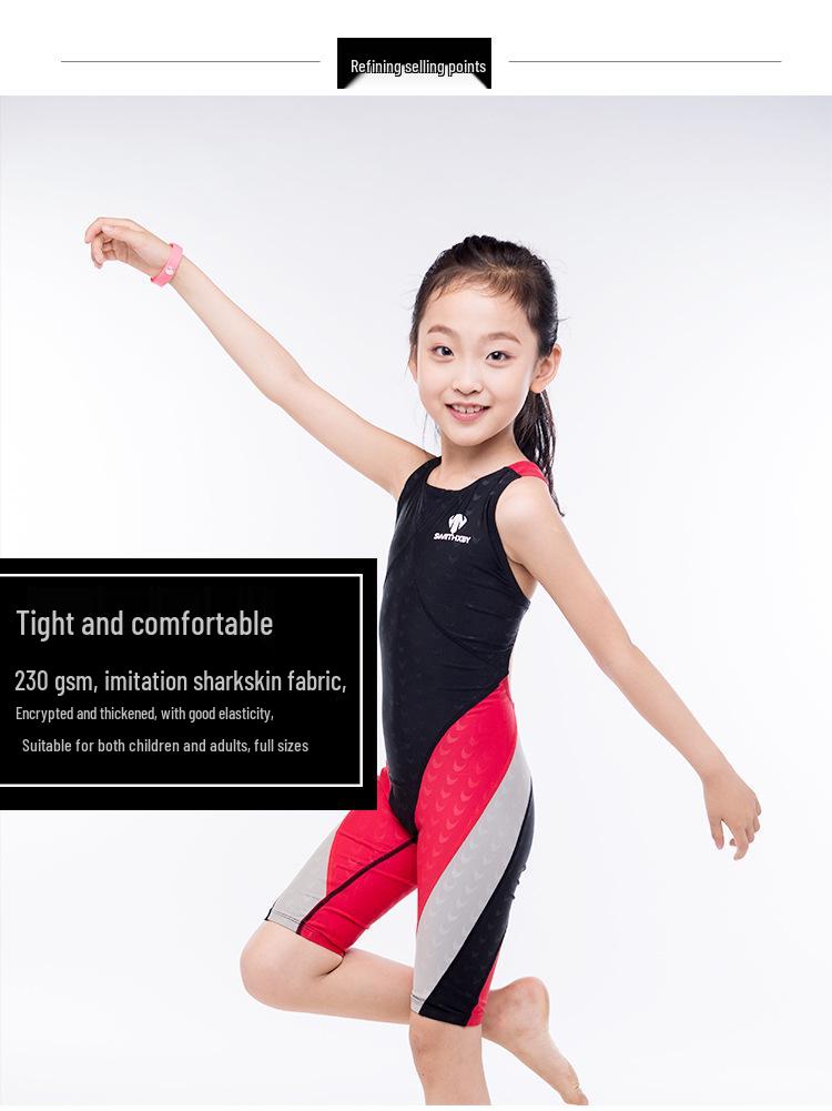 Hongxing Baiya Girls' Shark One-Piece Quick-Dry Swimwear – Professional Competition Swimsuit