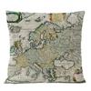 Federa Cuscino Mappa Antica Retro Decorazione Casa Ufficio Divano