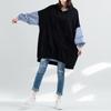 Large Size Women's Top Fashion Artistic Stripes Loose Autumn Casual Long Sleeved Hooded Sweatshirt