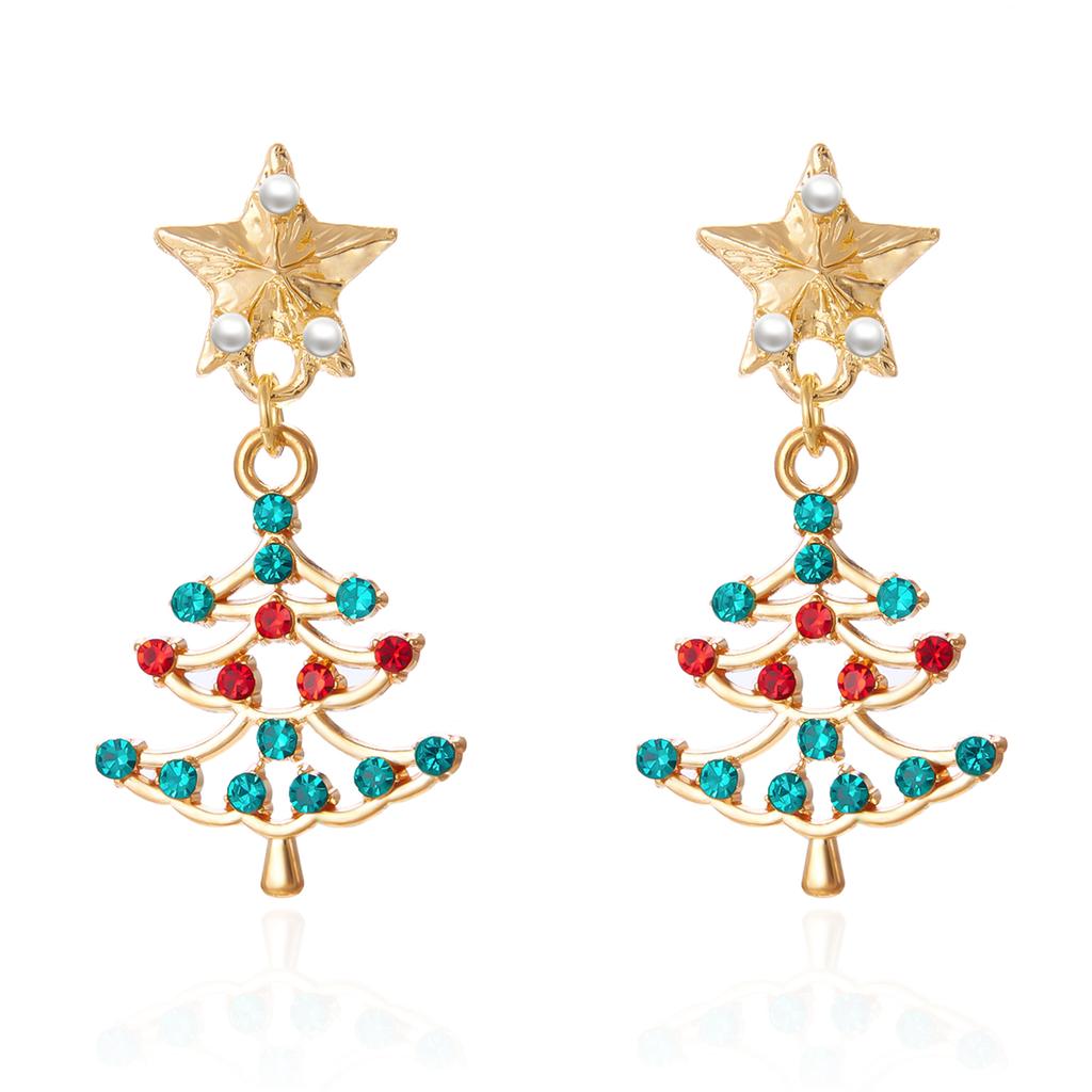 Fashion Christmas Asymmetrical Drop Earrings for Women Santa Claus Bells Snowman Xmas Tree Boots Hat Earring Girls Party Jewelry