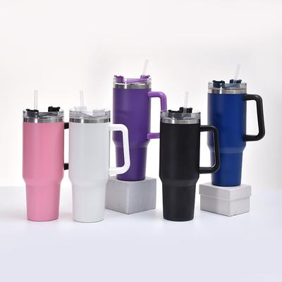 New 304 Stainless Steel Travel Cup Portable Large Capacity Handle Beer Steins with Straw Large Ice Cup