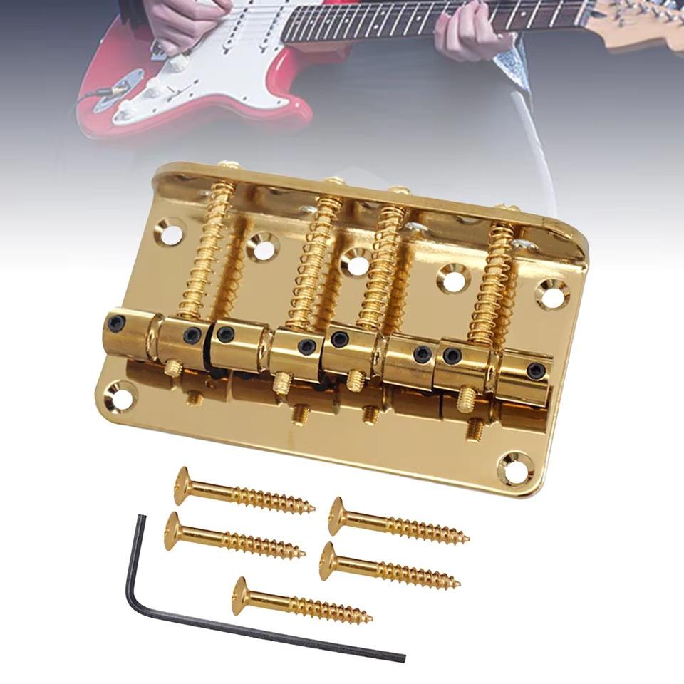 4-String Electric Bass Guitar Bridge String Plate 4-String Bass Bridge 80MM, 5 Screw Holes