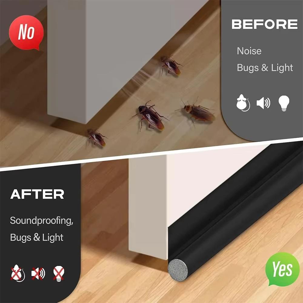 1PC 96cm/37.79in Sealing Strip Door Seam Door Bottom Sealing Strip Sound Insulation Wind Strip Foam Tape Bedroom Door Gap