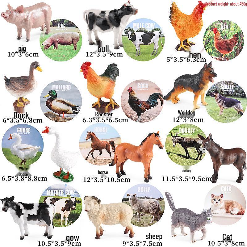 Wild Animal Model: Crocodile, Elephant, Yak, Antelope, Rhinoceros Plastic Toy Ornaments