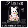 Idea Lovely Animal Nanobricks Rabbit Bear Dog Micro Diamond Block Flower Bricks Model Educational Toys Collection For Gifts