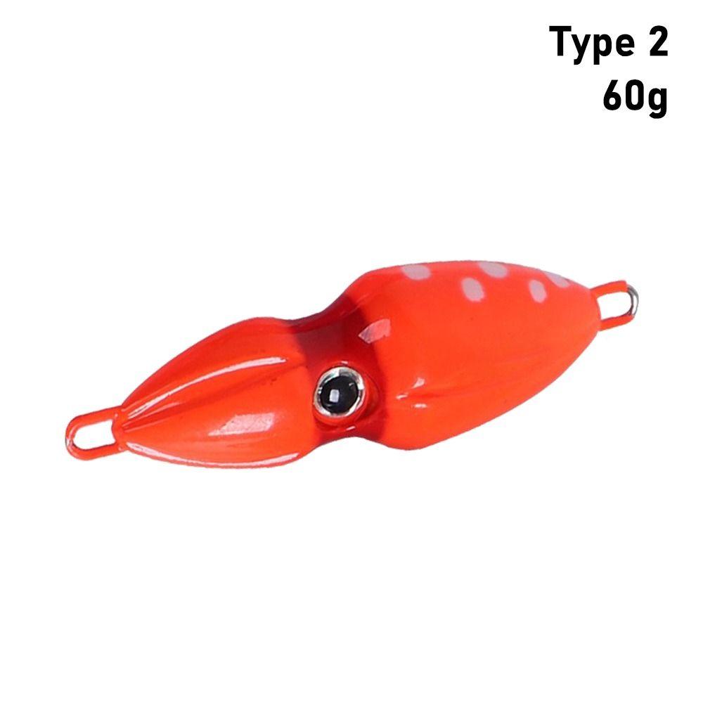 1Pcs 40g 60g Hard Squid Bait Jigging Sea Fishing Tackle Universal 3D Fishing Lure  Outdoors