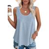 T-shirt da donna estiva Nuova maglietta senza maniche ampia con scollo tondo