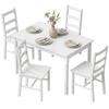 5 Piece Dining Room Set For 4 People Rectangular Dining Table And Chairs Made Of Solid Wood For Small Spaces White