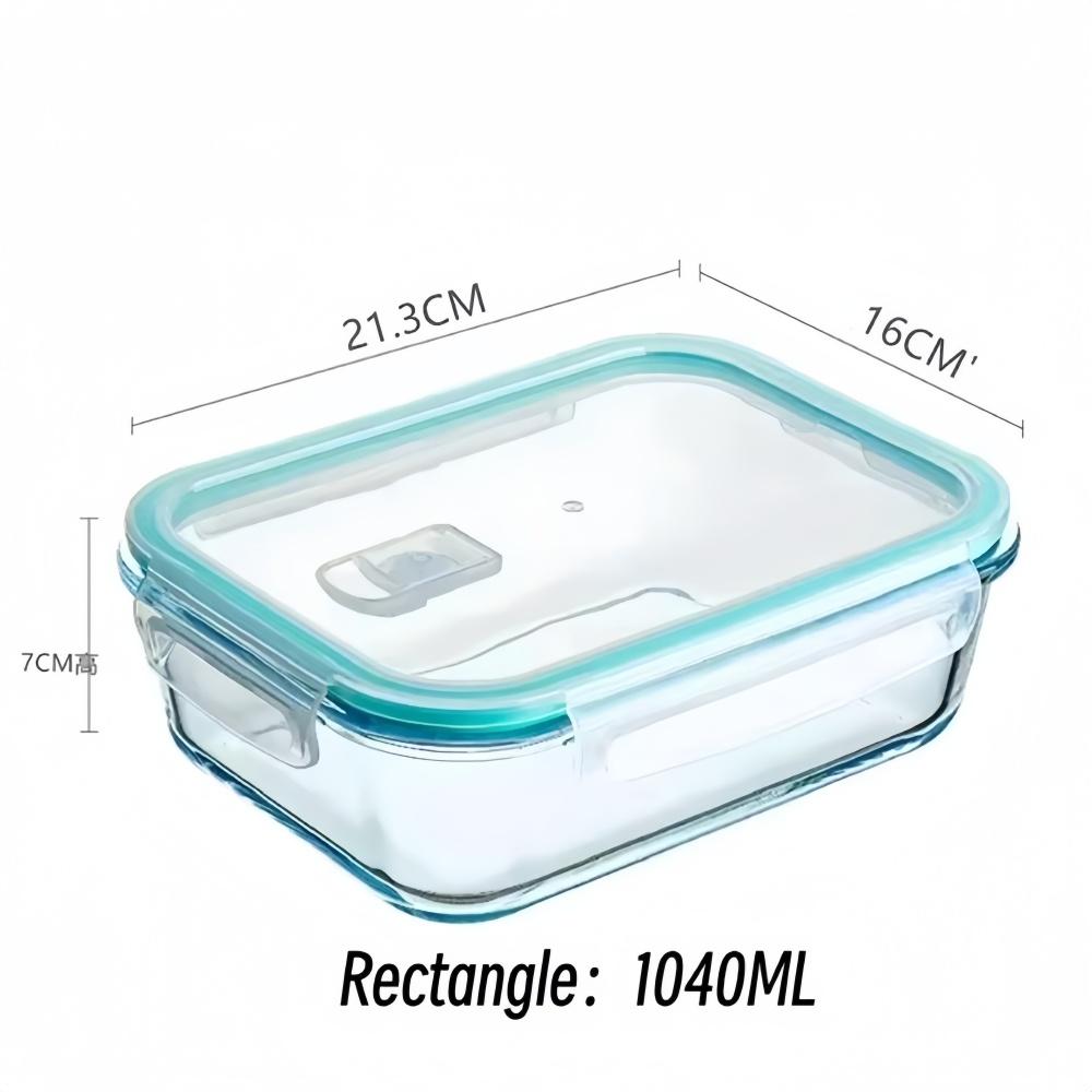 Hitzebeständige Glas-Lunchbox für Mikrowelle, Meal Prep, Luftdichter Verschluss Lebensmittelaufbewahrungsbehälter, BPA-freie Schüssel für Zuhause/Büro