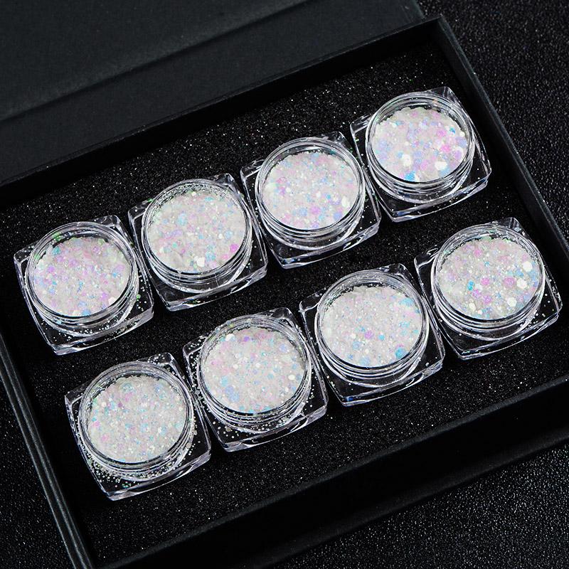 Mtssii 1 Box Glitter Sequin Powder Nail Art Decoration UV Gel Polish Accessories DIY Manicure Tools