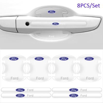 Car Sticker Car Door Handle Protective Stickers Decal for Ford Logo Escape Fiesta Explorer Mustang Mondeo Focus 3 MK4  MK3 Kuga