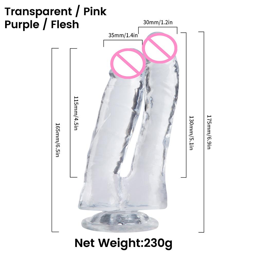 Female Adult Sex Toys Double Realistic Dildo Suction Cup G Spot Stimulation Vagina Massager Masturbation Toys for Women