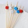 100 PIEZAS Palillos Desechables para Cócteles, Decoración de Estrella del Día de la Independencia, Brochetas de Bambú para Aperitivos Frutas Hamburguesas Pasteles